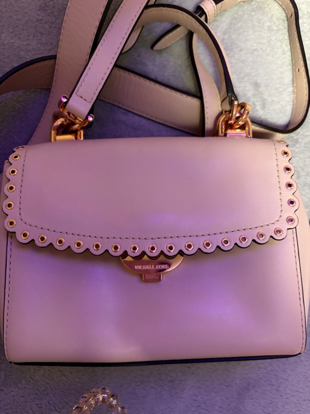 Michael Kors Blush Scalloped Top-Handle Mini Crossbody with Cardholder - Picture 7 of 7
